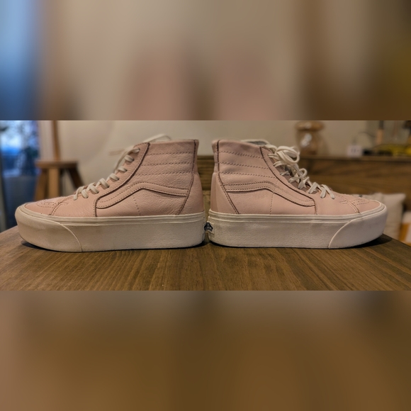 Vans Sk8-Hi Platform Sneaker (Women) Leather Pink Size 8 - Picture 7 of 11